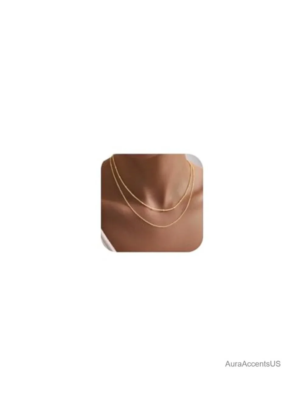 14K Gold Plated Layered Chain Necklaces for Women Dainty 2 Layer Set